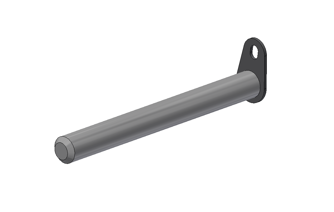 Bolzen DWZ Zylinder muldenseitig mit Sicherungslasche, Ø28 x L=268mm, verzinkt