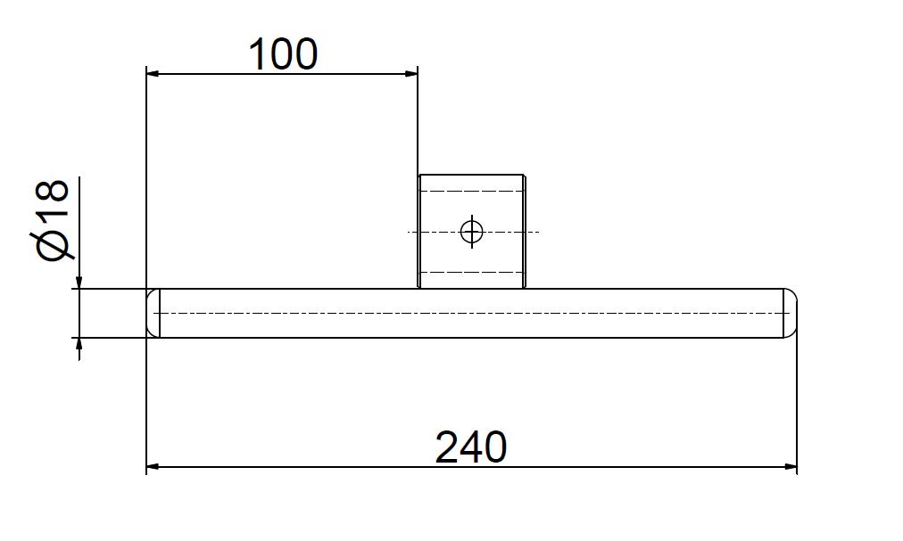 Wickelbolzen doppelt für Bauchgurt, l=240, d.18 verzinkt