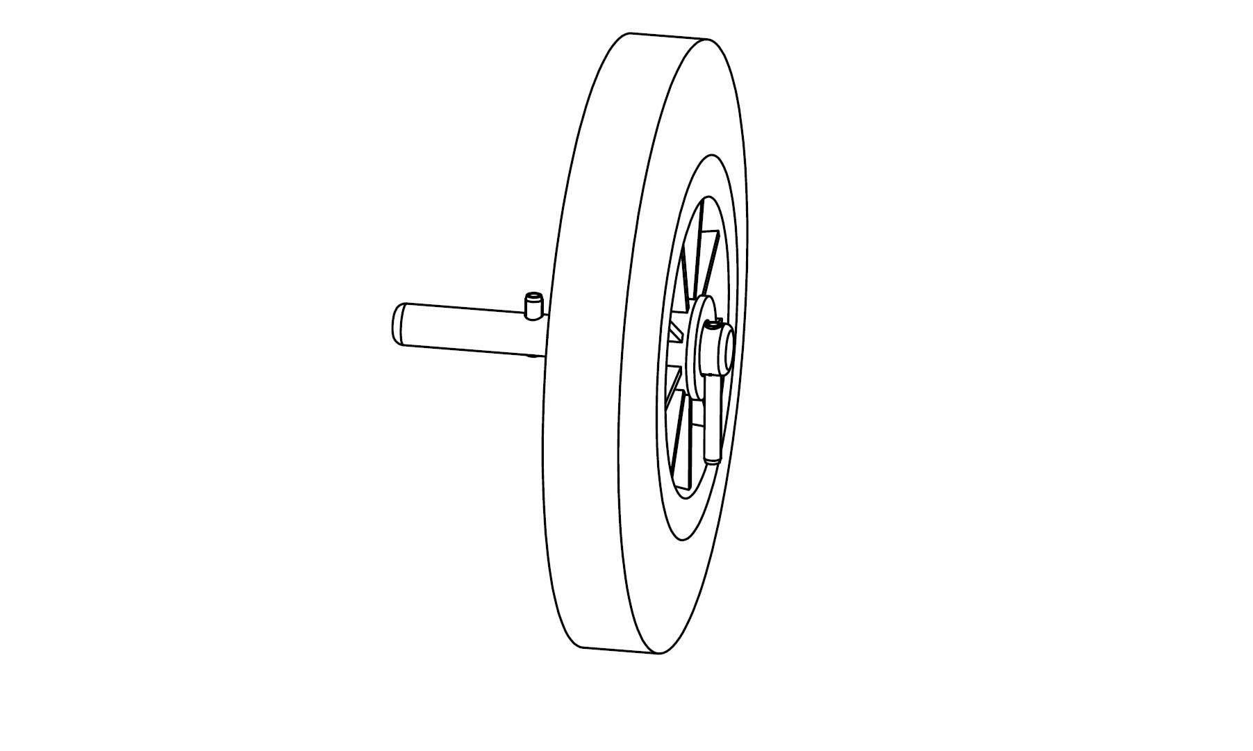 Zusatzrad für Hängerverladung mit Achse (Vollgummi) (1 Stück)