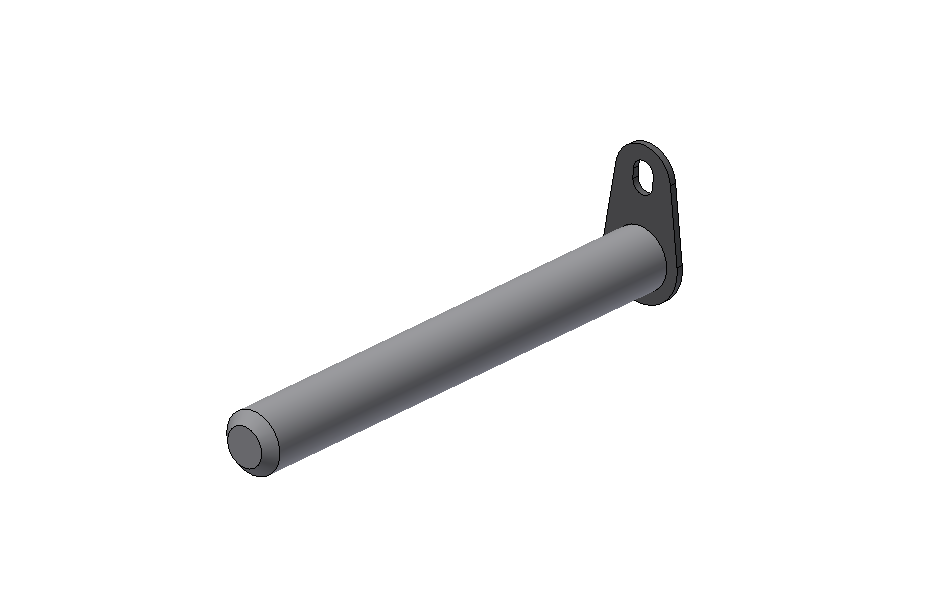 Bolzen DWZ Zylinder muldenseitig mit Sicherungslasche, Ø28 x L=232mm, verzinkt