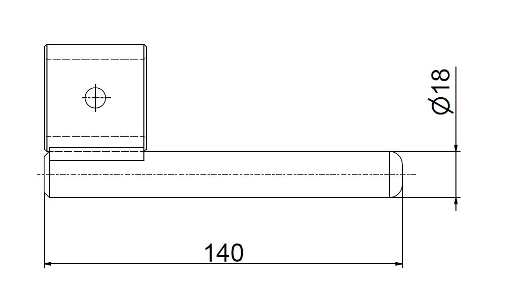 Wickelbolzen einfach für Bauchgurt verzinkt, l=140, d.18