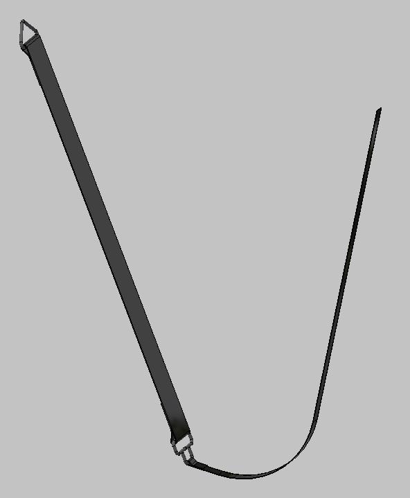 Brustgurt für Red 5, 110/35 x 4500 mm schwarz mit Triangel und Stahl-Gelenk