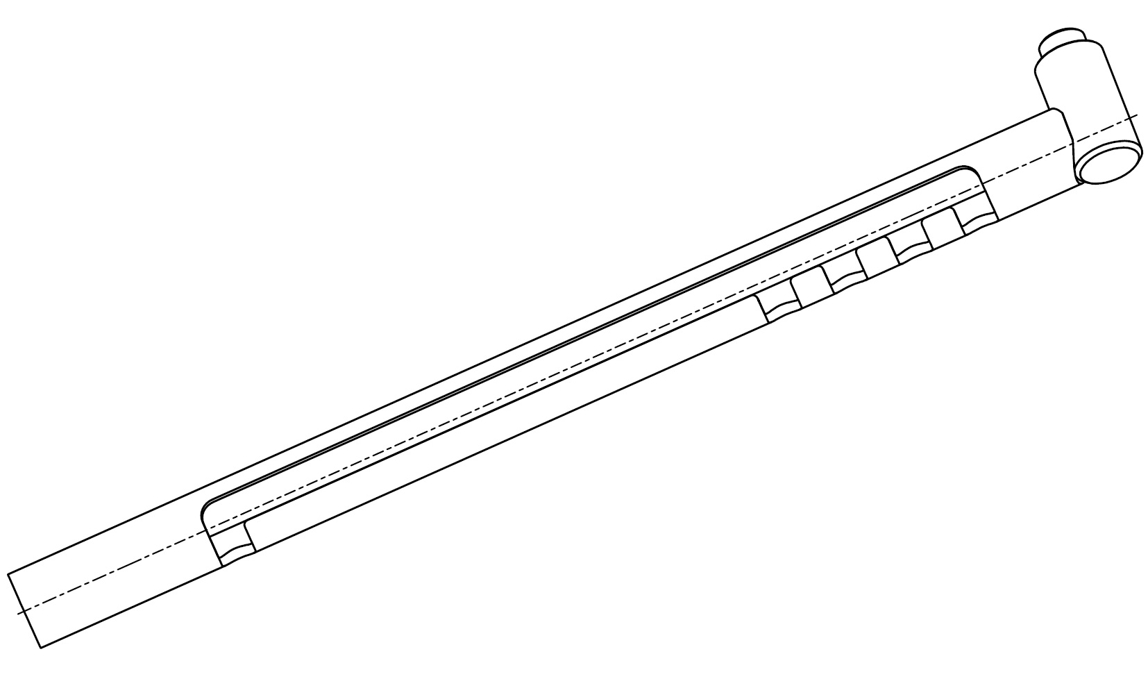 Arretierrohr für Hinterfußanhebung Top5 / Red5, verzinkt, ohne Anbauteile